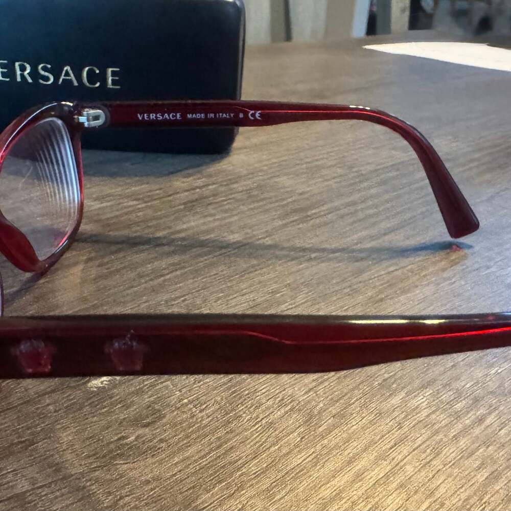 VERSACE Rx-able Eyeglasses VE 3249 388 54-16 Red Frames with Medusa Logos